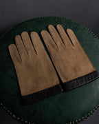 "LOEWE" Logo engraved combination leather gloves