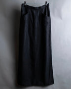 "CHANEL" Back button design flared maxi skirt