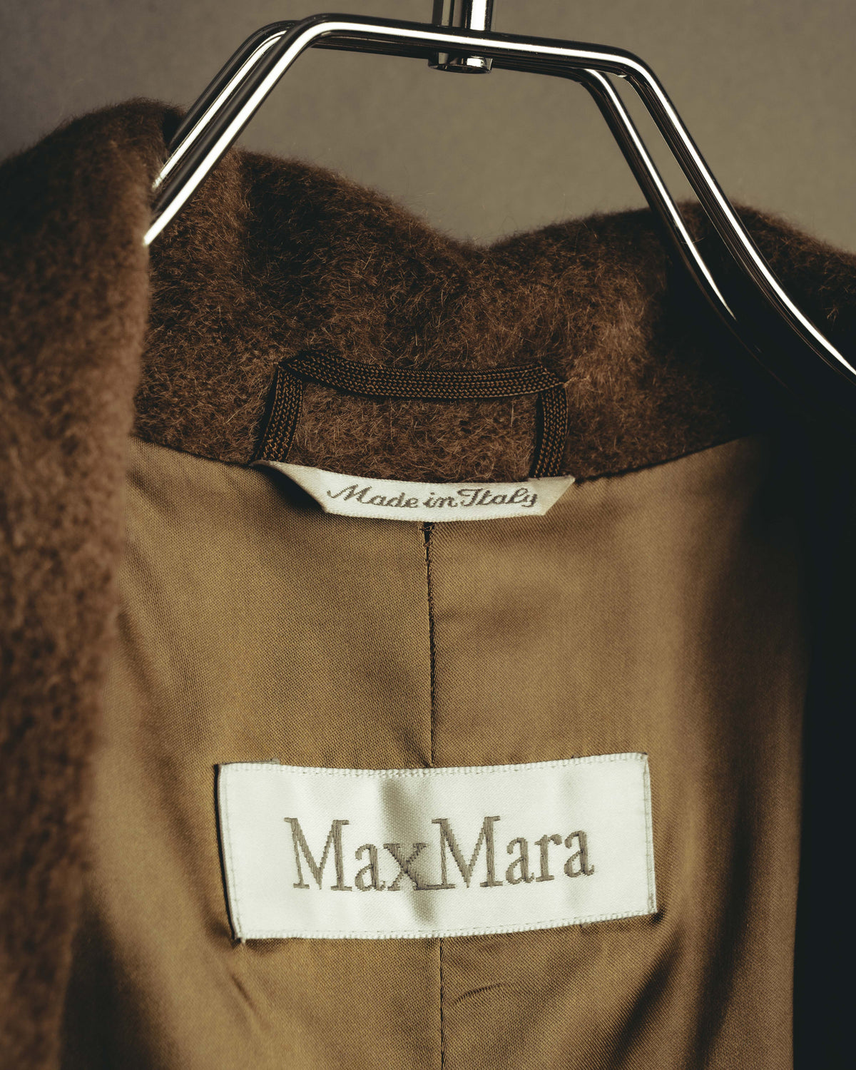 -SPECIAL- “Max Mara” 90’s-00’s Angora blend belted wrap coat