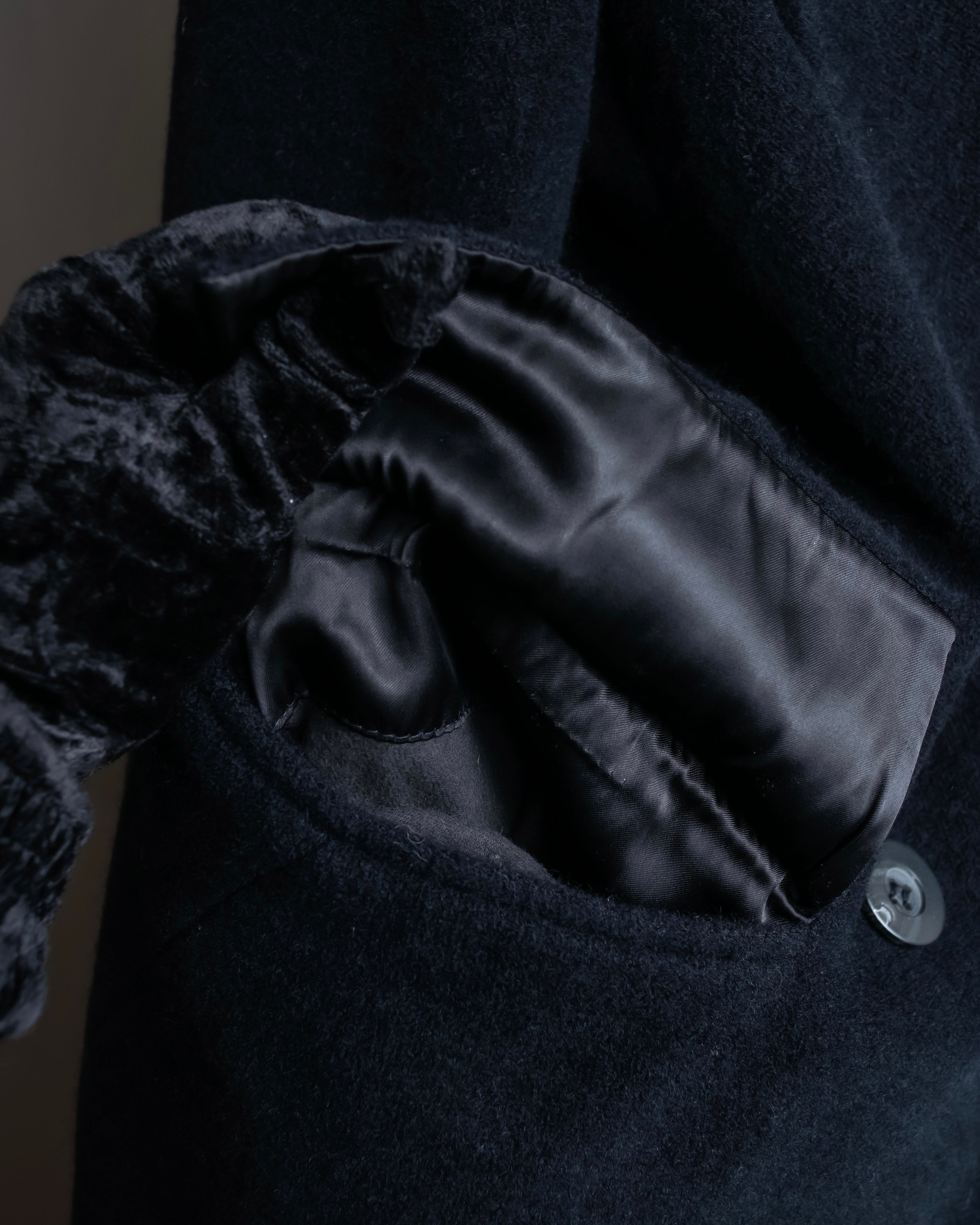 "Max Mara"
 Swakara fer collar oversized wrap style chester coat