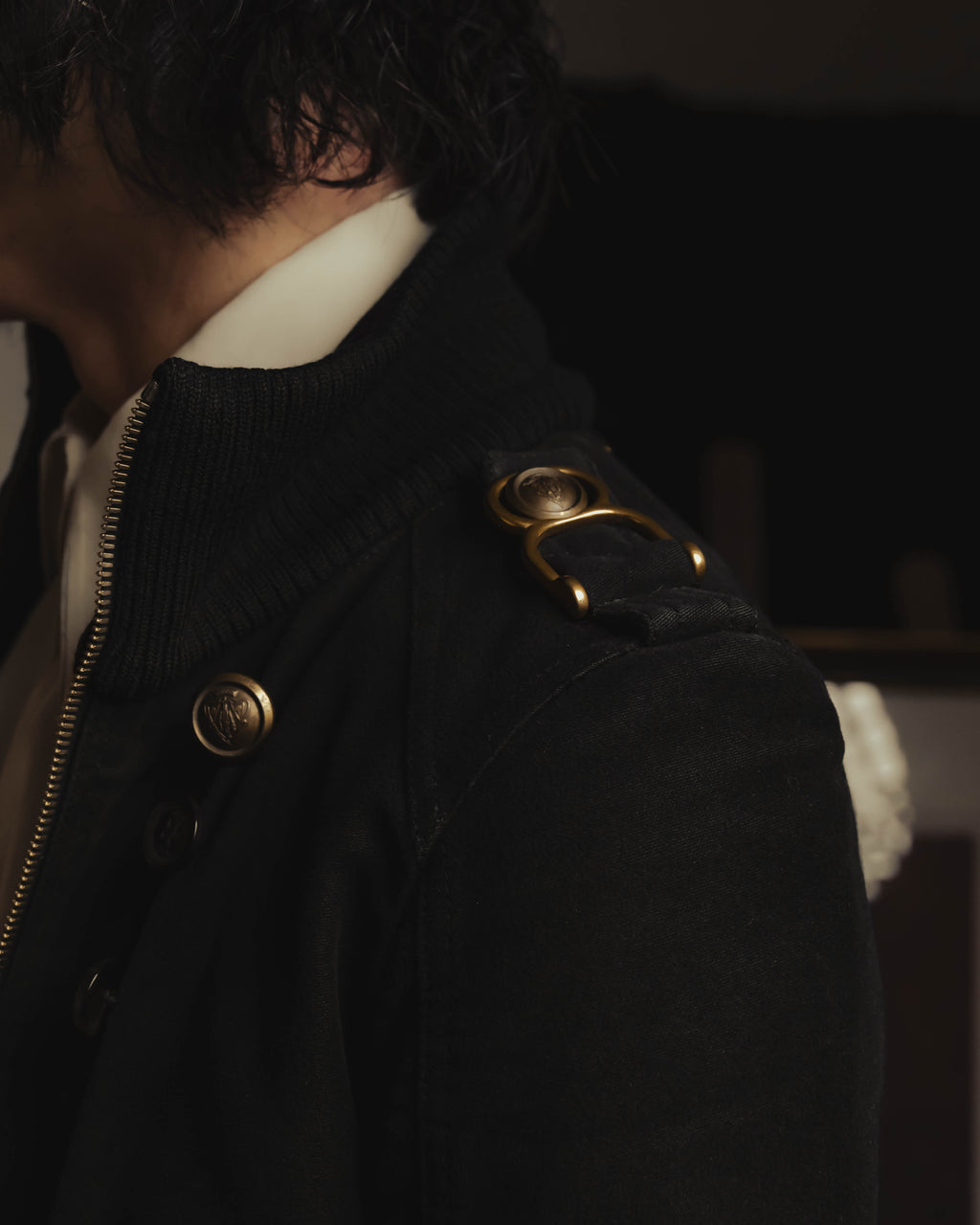 “GUCCI” Late 00’s military detail cotton long jacket