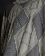 "BALENCIAGA" Diamond pattern argyle twill crew neck knit