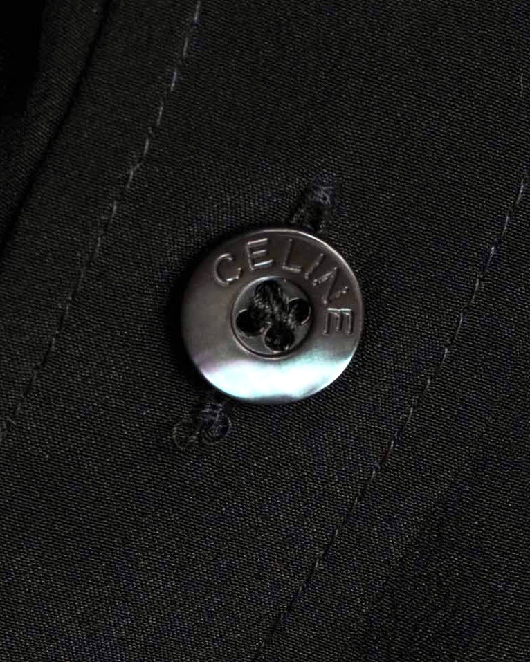 "CELINE" Triomphe embroidered design silk shirt