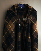 "BURBERRY BLUE LABEL" 00's-10's Checked hooded wool cape
