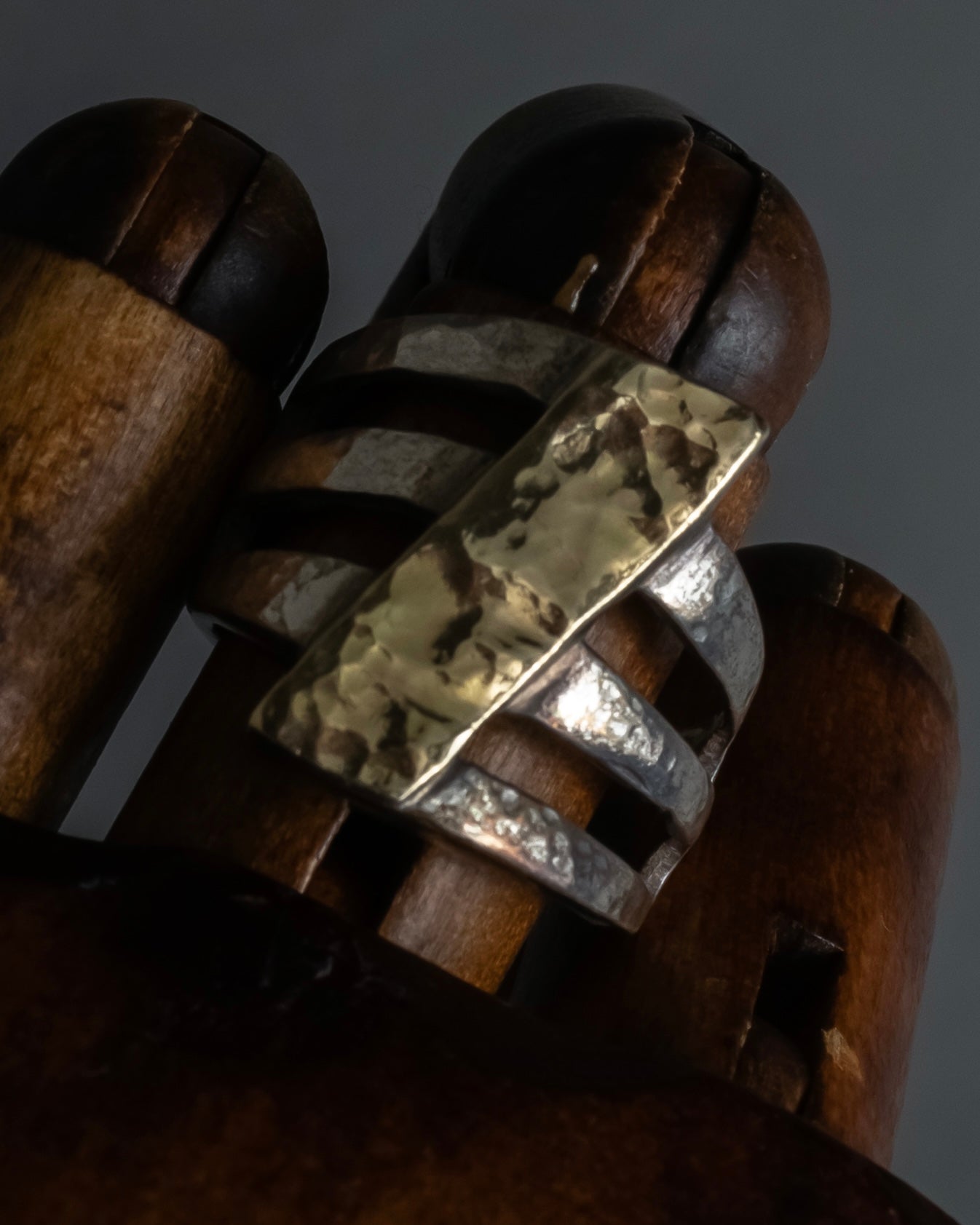 "Vintage gold combination silver ring"