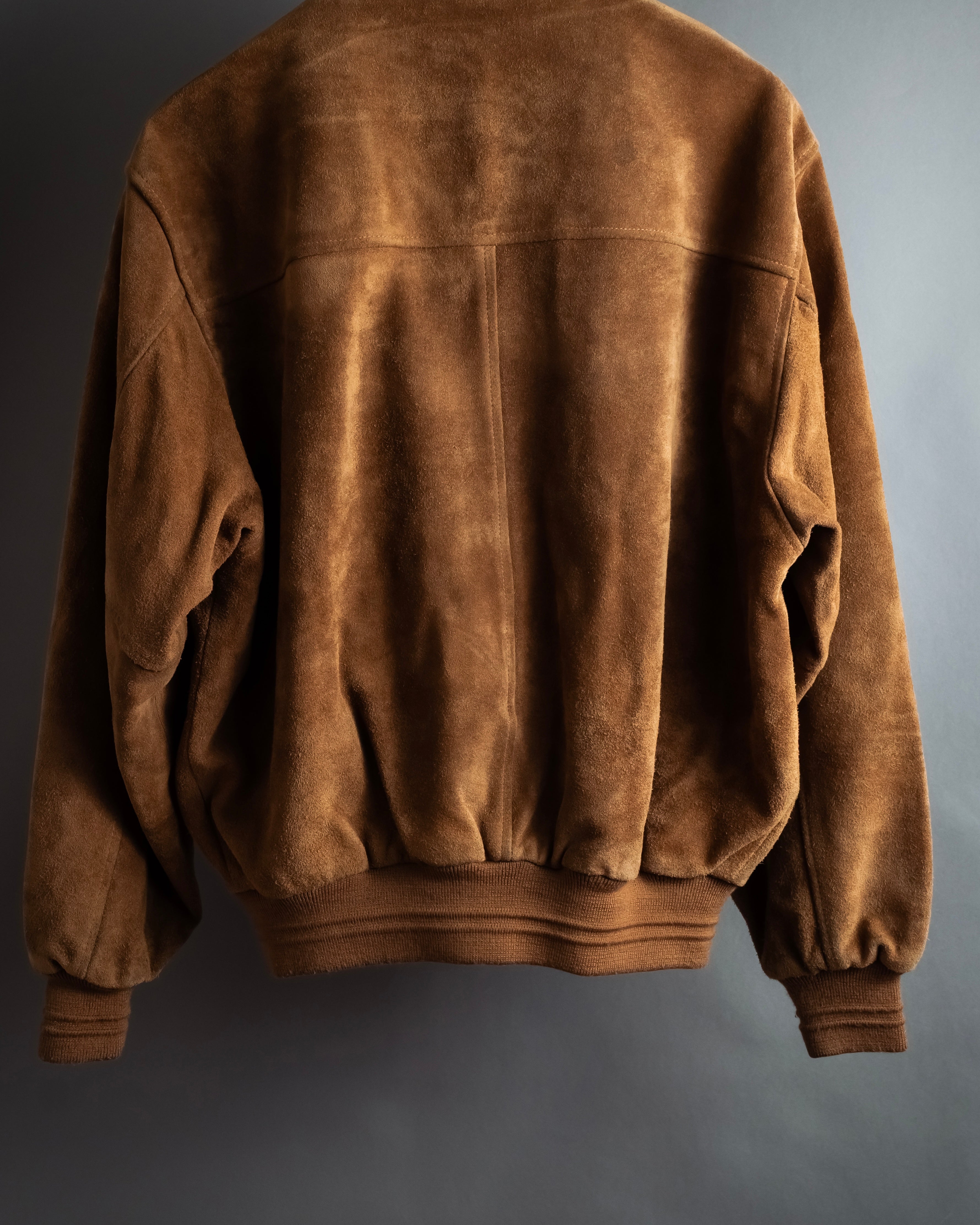 "SEAHOP" Ribbed design suede leather blouson