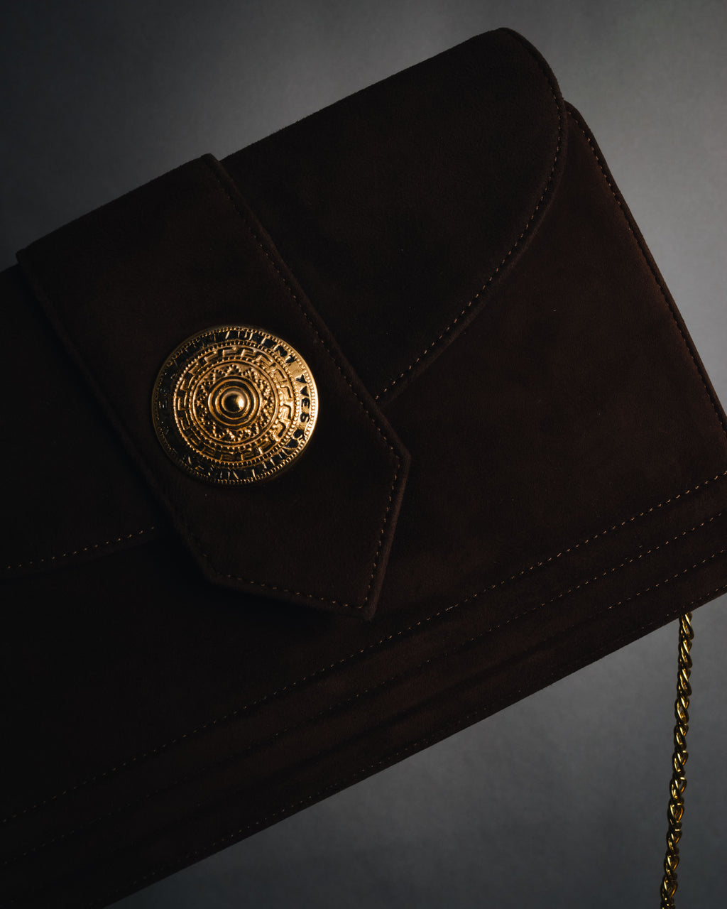 "Yves Saint Laurent" 80’s-90’s Concho suede chain shoulder bag