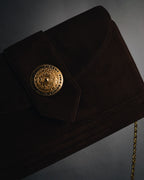 "Yves Saint Laurent" 80’s-90’s Concho suede chain shoulder bag