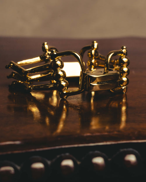 "CELINE" 80's-90's Sculptural horsebit link bracelet