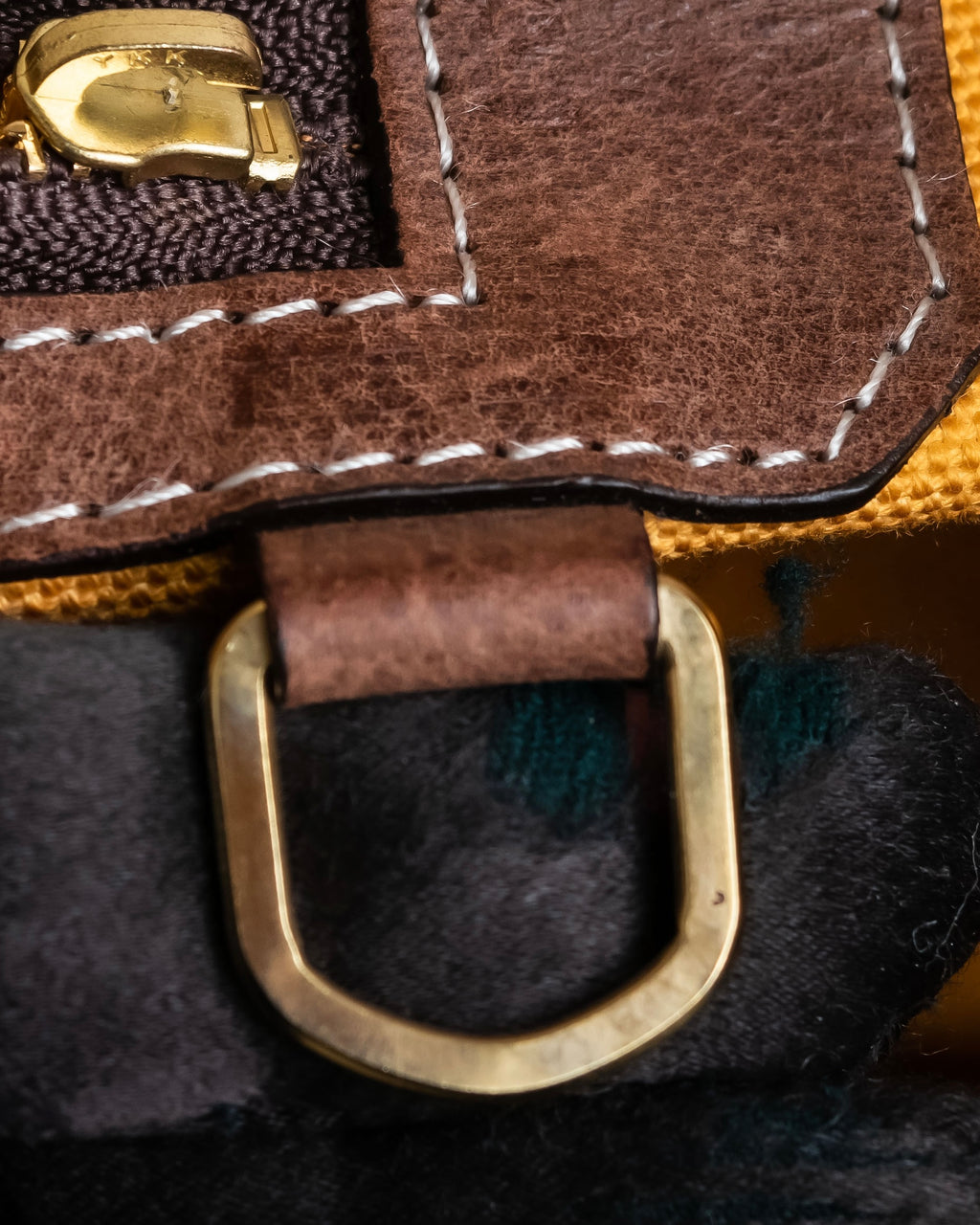 "ADMJ" Leather &amp; canvas combination 2way shoulder bag