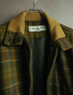 "Christian Dior" 80's-90's Wool plaid blouson and trousers set
