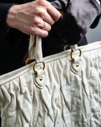 "miu miu" White leather crinkled bag