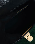 –SPECIAL– "Valentino Garavani"
1985-95 Croc embossed trapezoid top handle bag