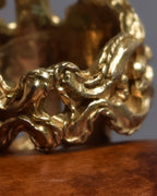 "CHANEL" 90's Baroque carving design gold ring