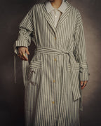 -SPECIAL- “LOEWE” 2010’s striped ribbon sleeve long gown coat