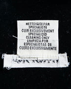 "HERMES" Silk cloth docking leather waist mark belt