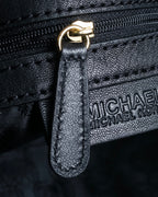 "MICHEAL KORS" Crescent fringe leather braided design shoulder bag