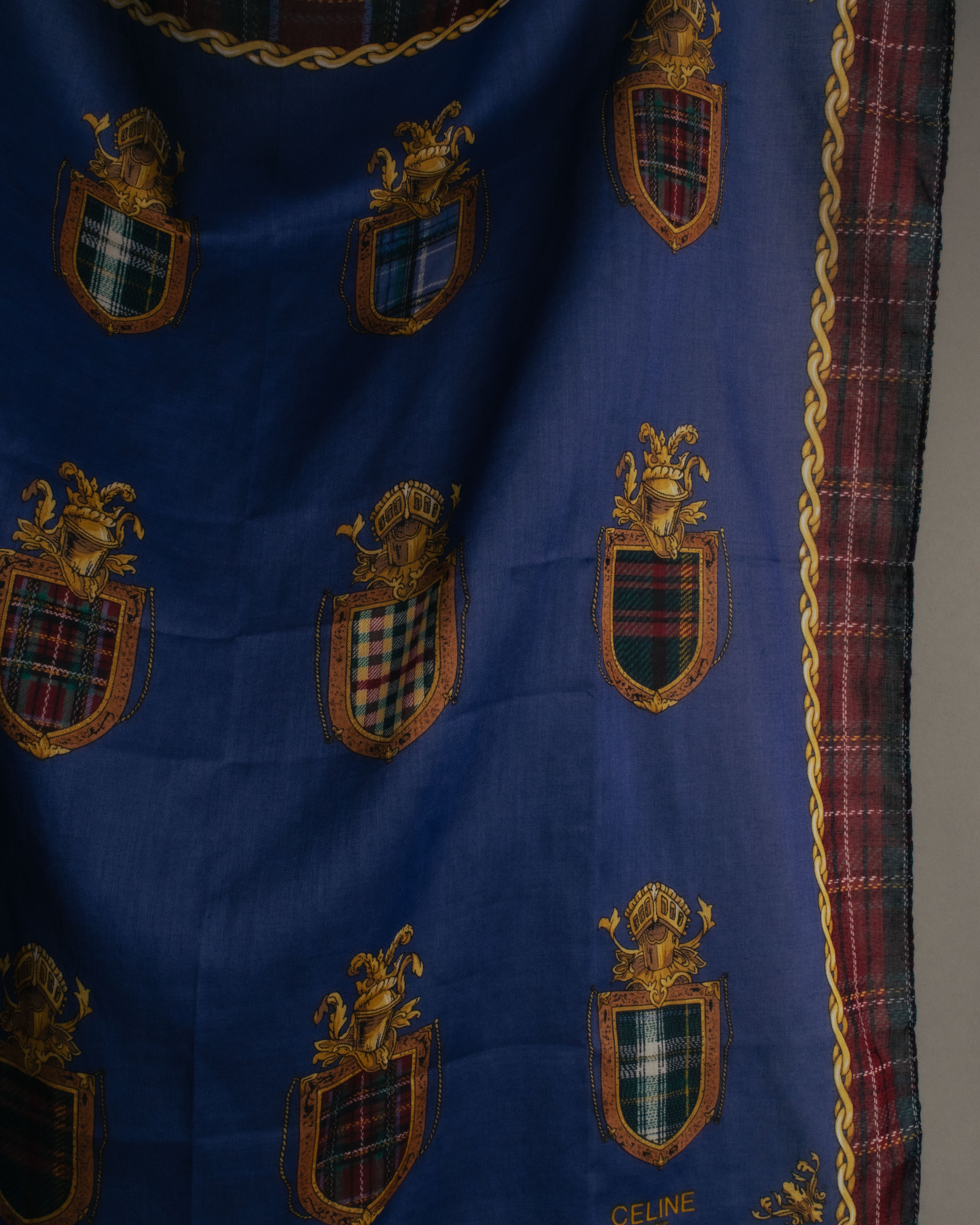“CELINE” 2019-2024 Heraldic chain cotton scarf