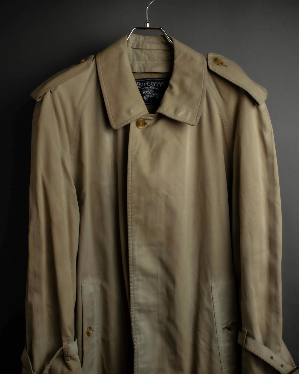 "BURBERRYS" Military detail single front stand collar coat