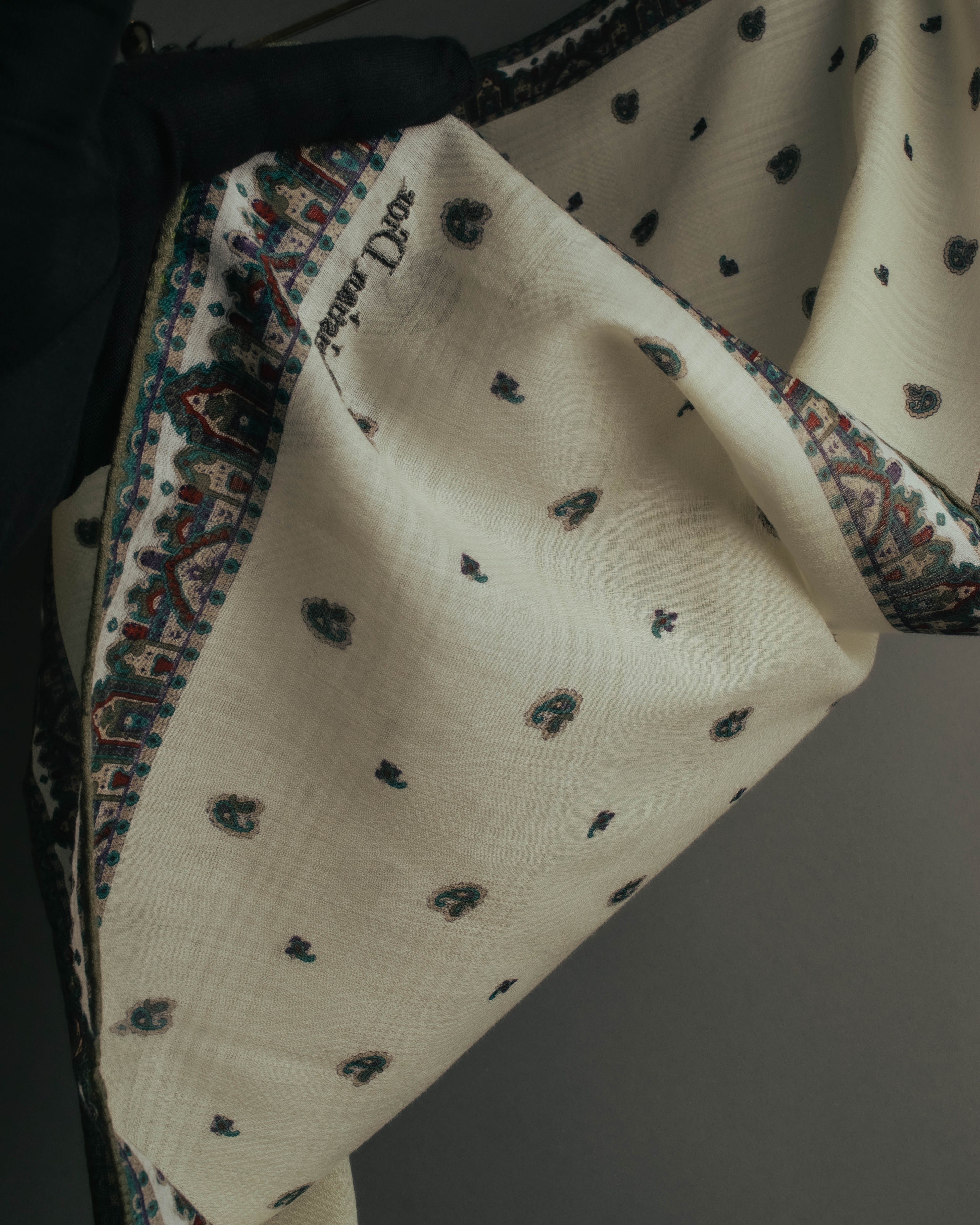 “Christian Dior” 80’s-90’s Cotton paisley border scarf