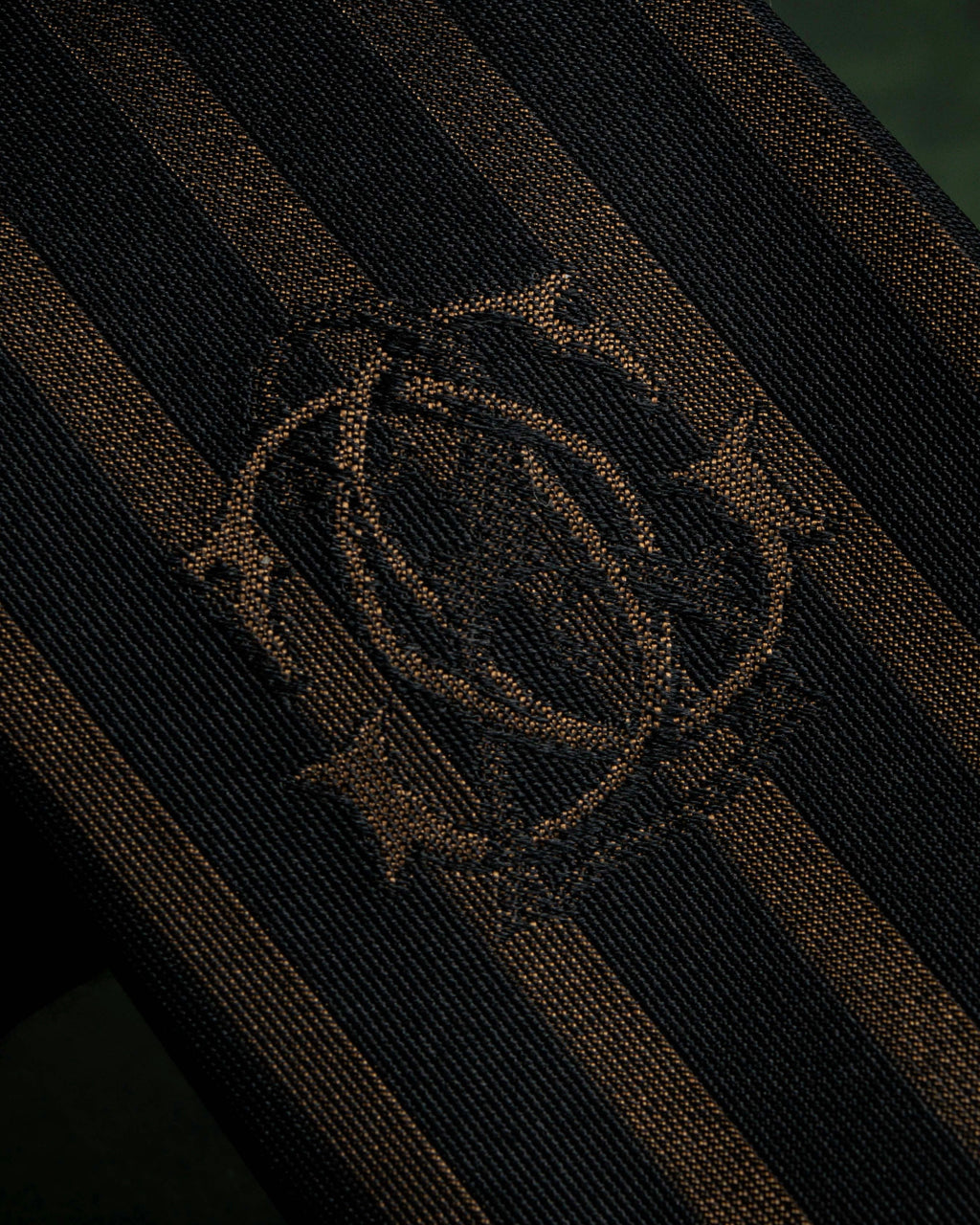 "JEAN PAUL GAULTIER" Tribal circle motif design striped silk neck tie