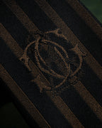 "JEAN PAUL GAULTIER" Tribal circle motif design striped silk neck tie