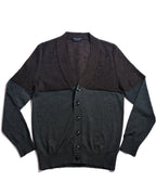 MARK JACOBS/ Mohair Blend Block Bicolor Knit Cardigan Brown × Dark Green