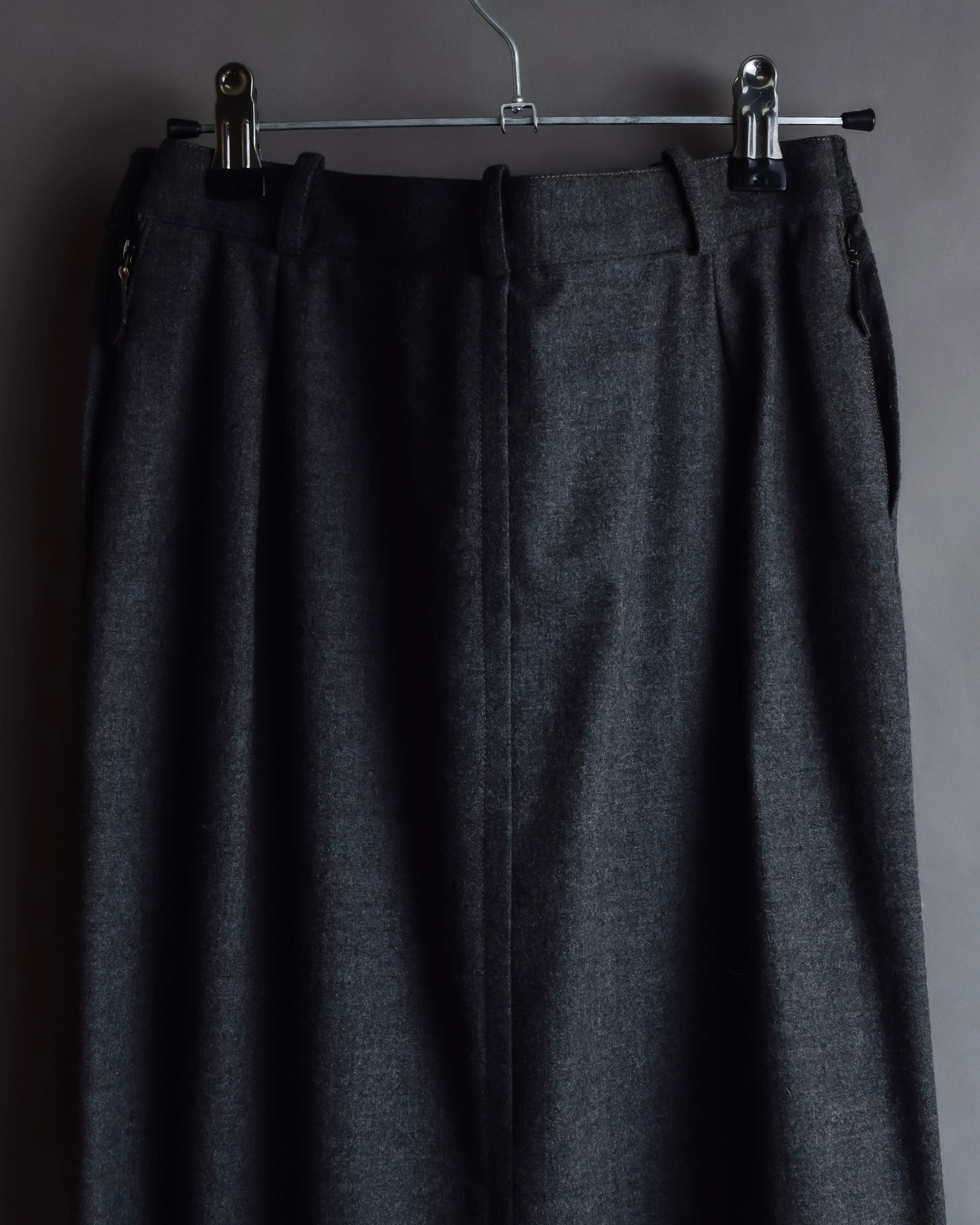 "HERMES" Margiela period semi-flared wool skirt
