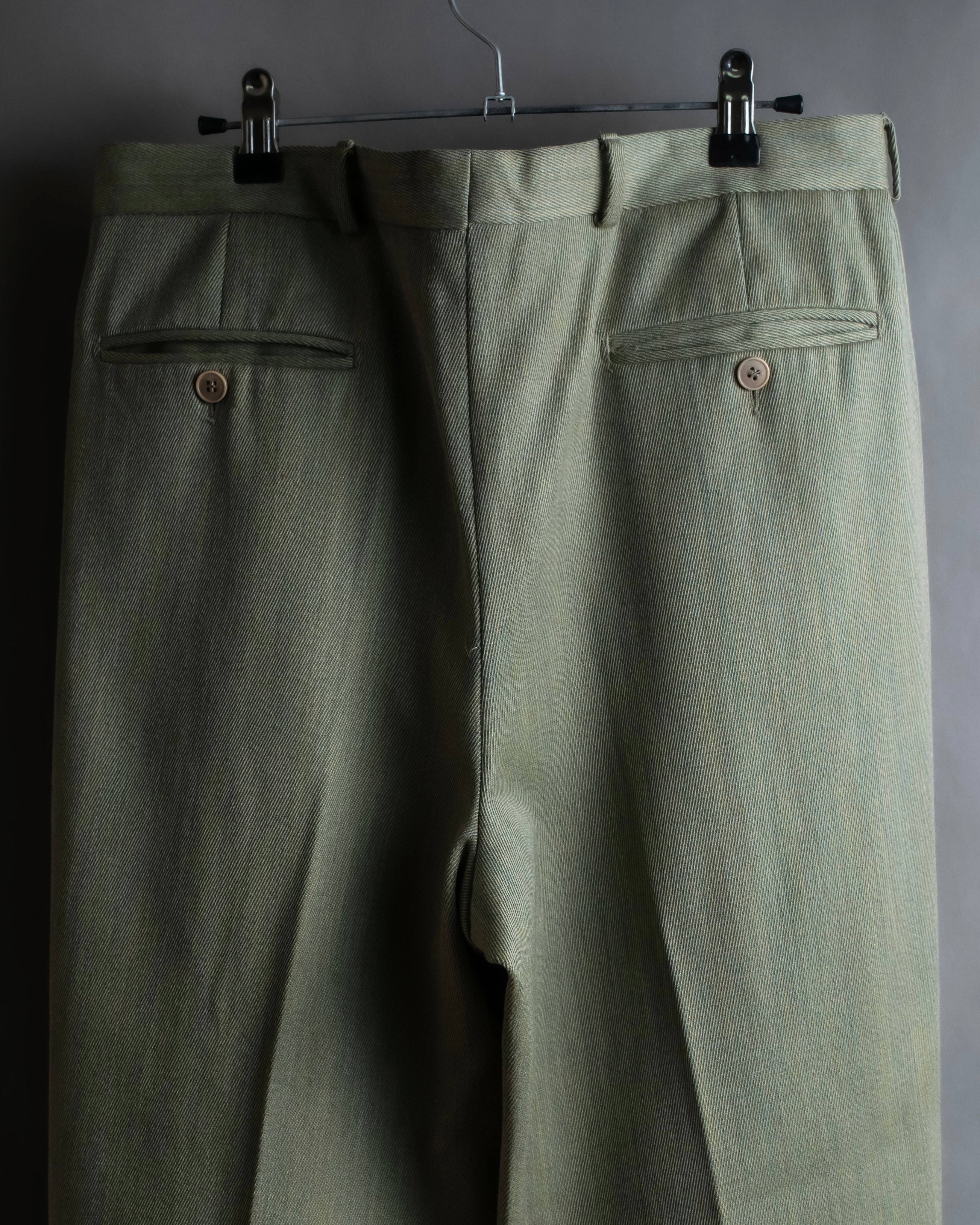 Vintage khaki green wide slacks