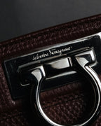 "Salvatore Ferragamo" 90’s-00’s Gancini hardware pebbled leather tote bag