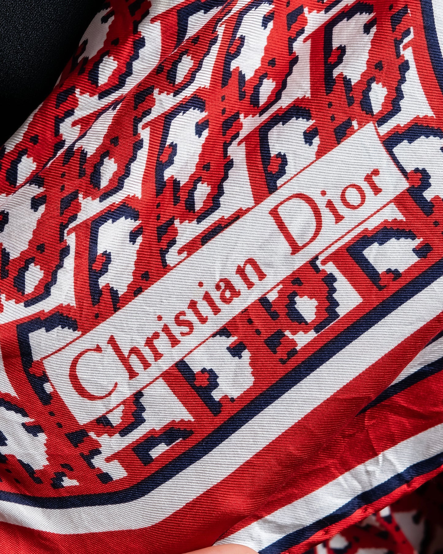 "Christian Dior" Trotter line monogram pattern scarf