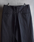 "YOHJI YAMAMOTO FEMME" 10AW Pinstripe pattern tuck wide slacks