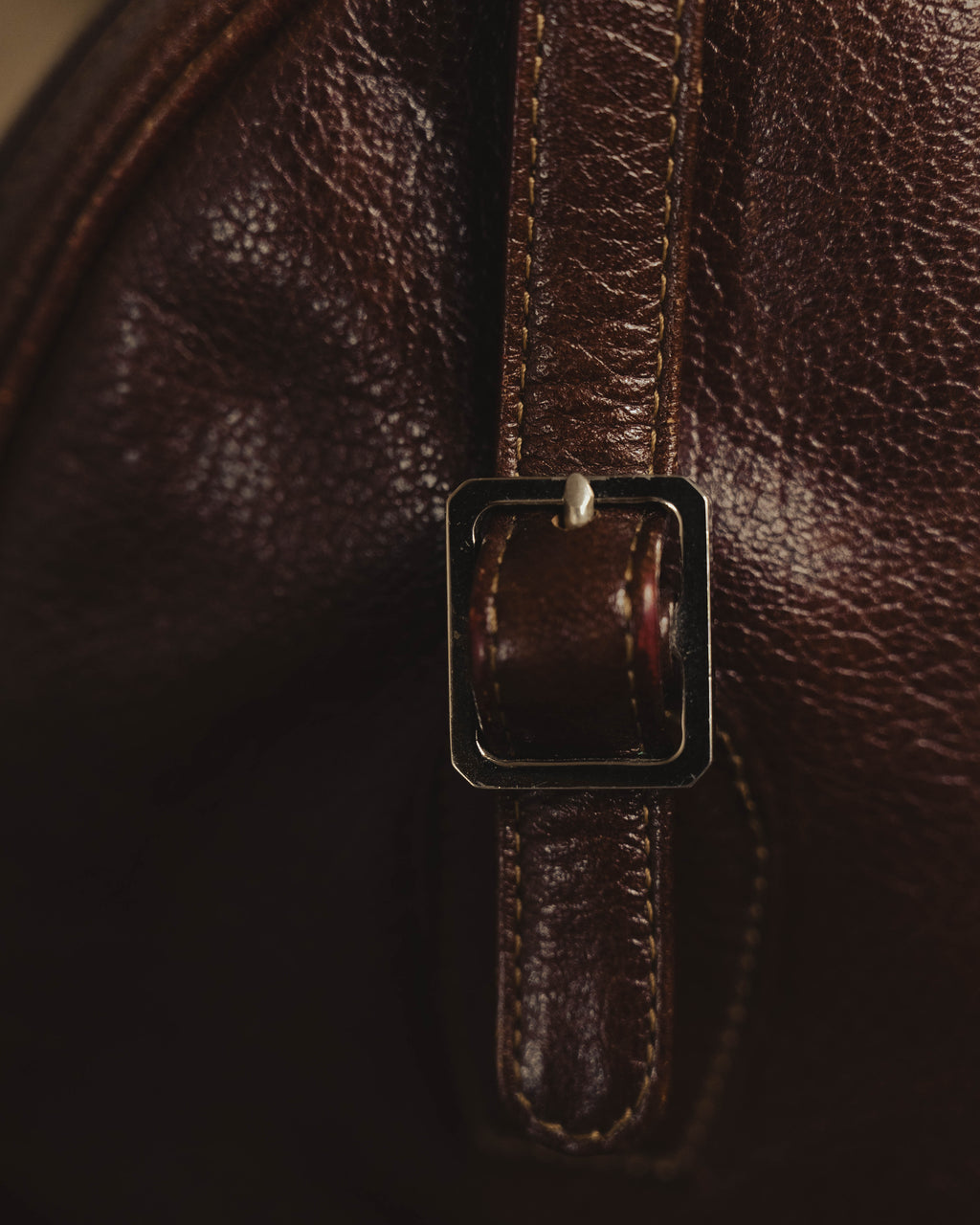 “BALENCIAGA” 80’s rounded dome leather shoulder bag