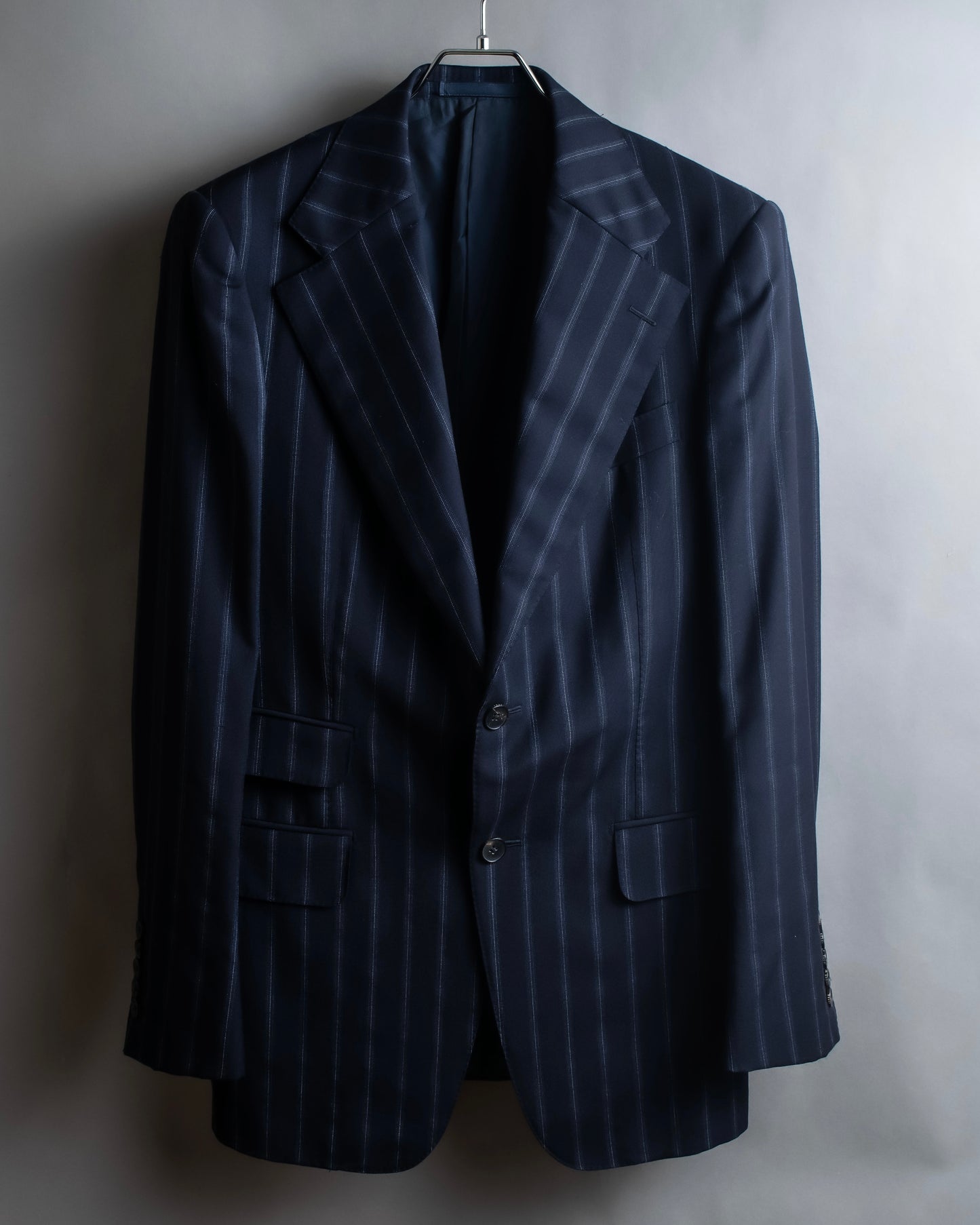 "GUCCI" Notch drop shaped tailored jacket & tapered silhouette slacks stripe set up