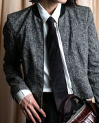 "DOMINIQUE FRANCE" Logo engraved silk necktie