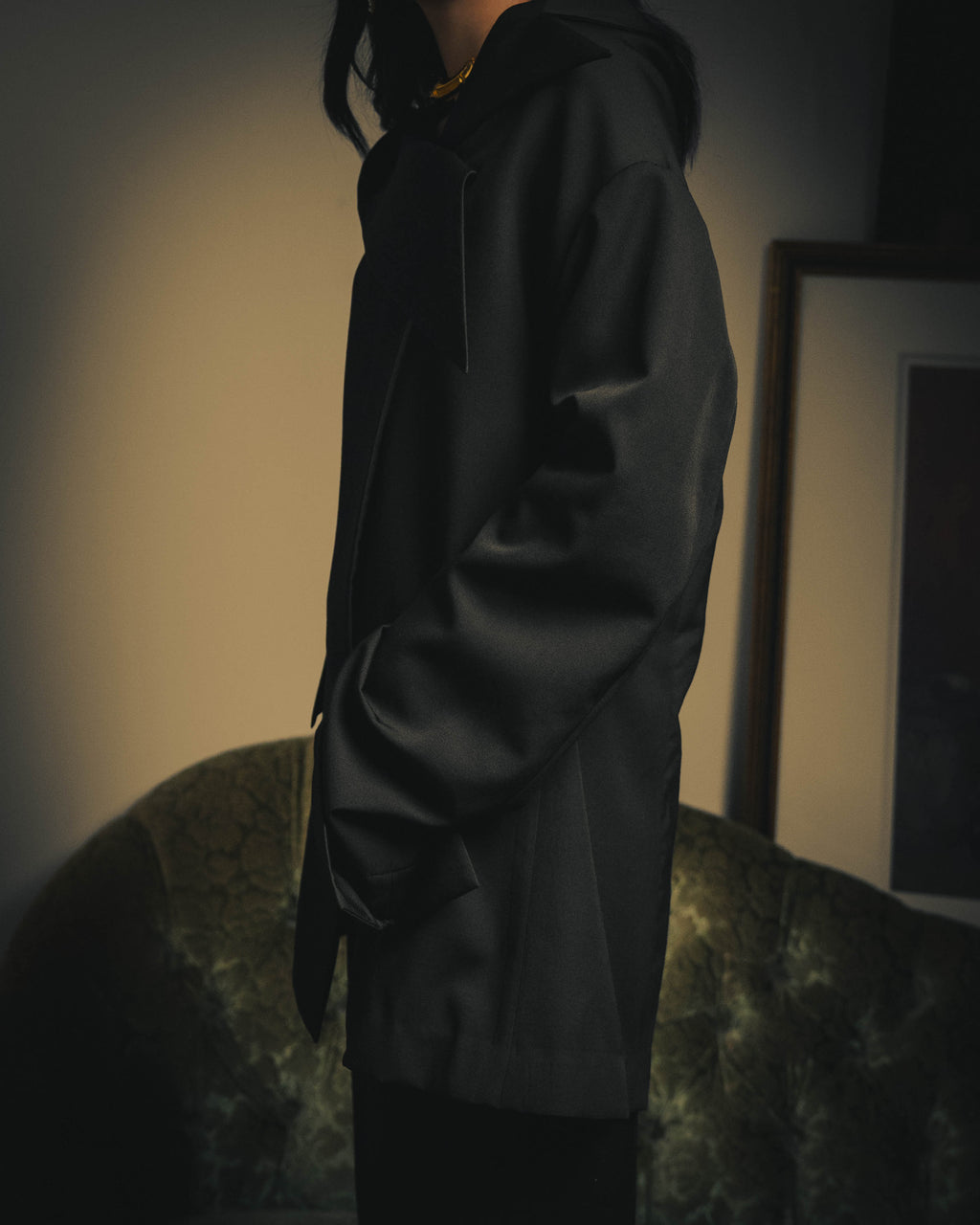 –SPECIAL– "Yohji Yamamoto" 98AW Sculptural asymmetric draped wool jacket