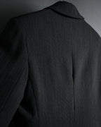 "Max Mara" 90’s-00’s Minimal fly-front stretch sten collar jacket