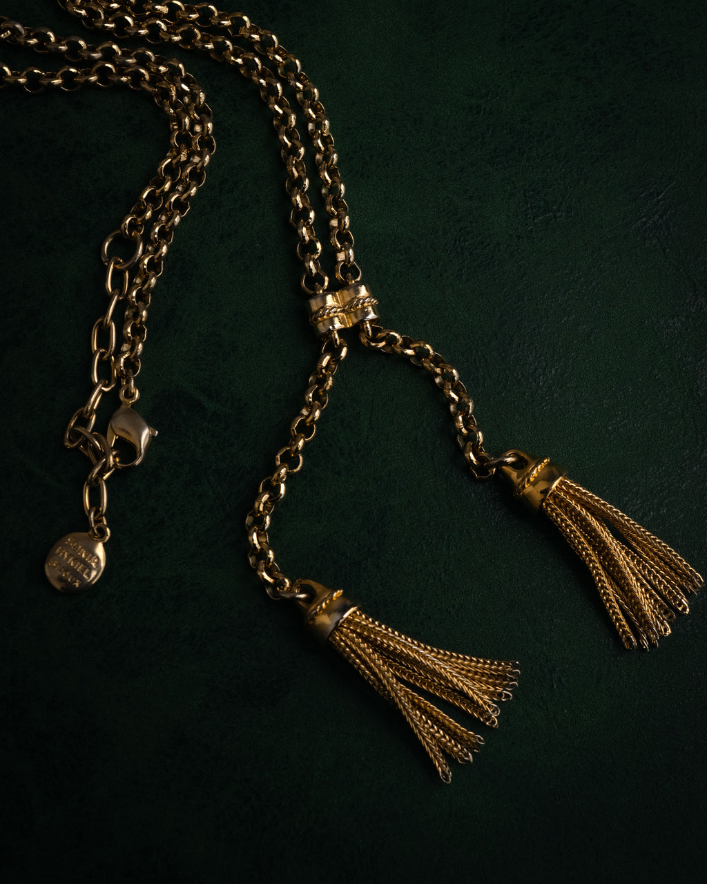 –SPECIAL– “SONIA RYKIEL” 80’s-90’s Tassel lariat chain necklace