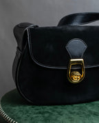 "GUCCI" Interlocking G design suede bag