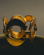 "Christian Dior" 80's-90's Sculptural gold tone link bracelet