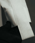 -SPECIAL- "Dior" 10's-20's Sculptural cord embellished concealed placket long sleeve dress shirt