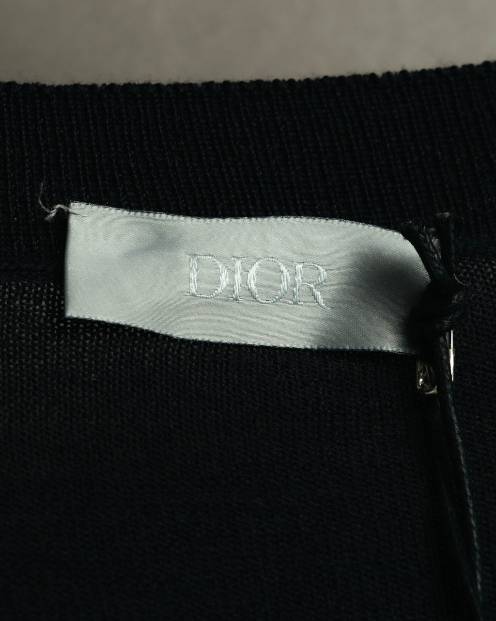 "DIOR" 2010's Minimal bee embroidered wool crewneck sweater