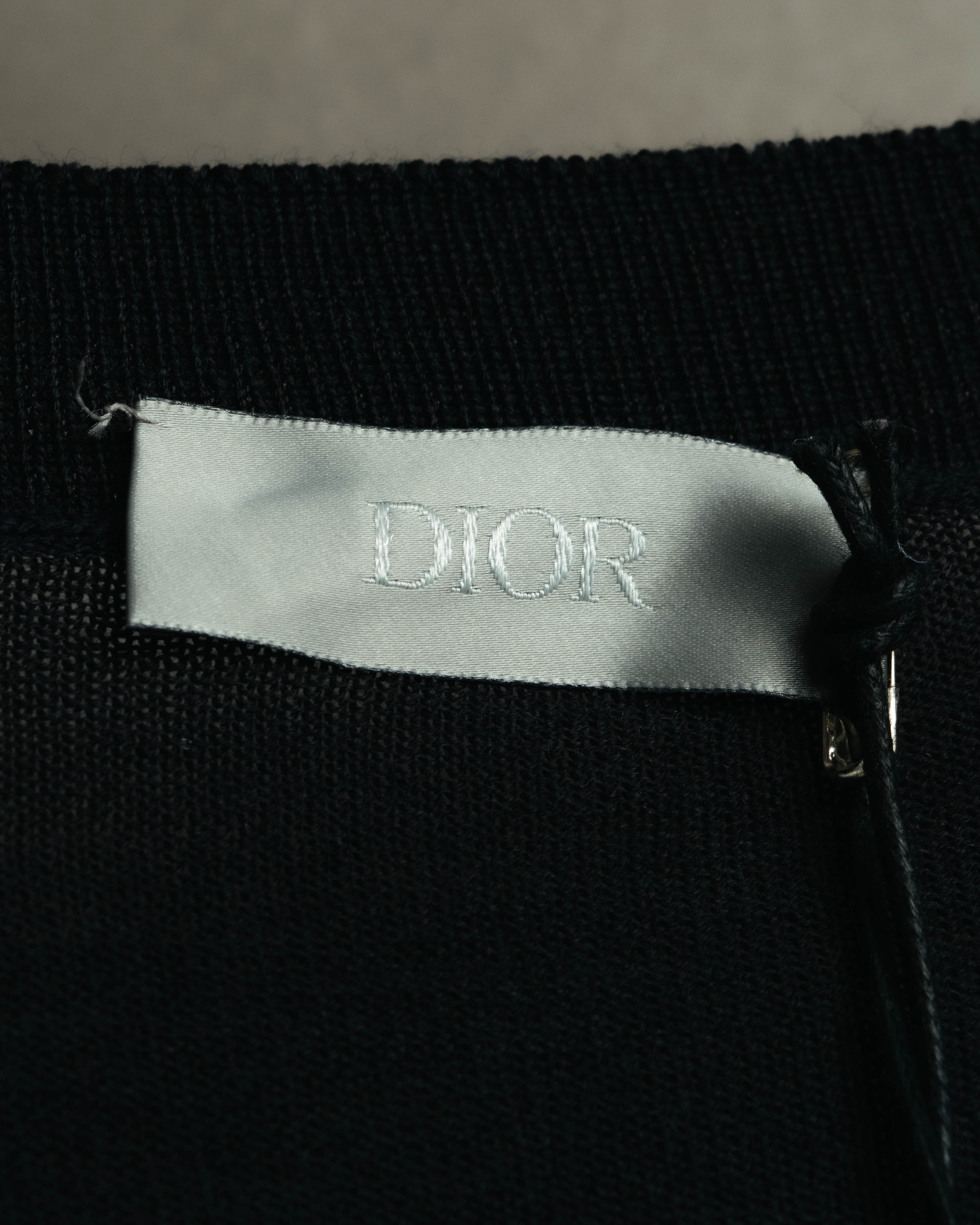 "DIOR" 2010's Minimal bee embroidered wool crewneck sweater