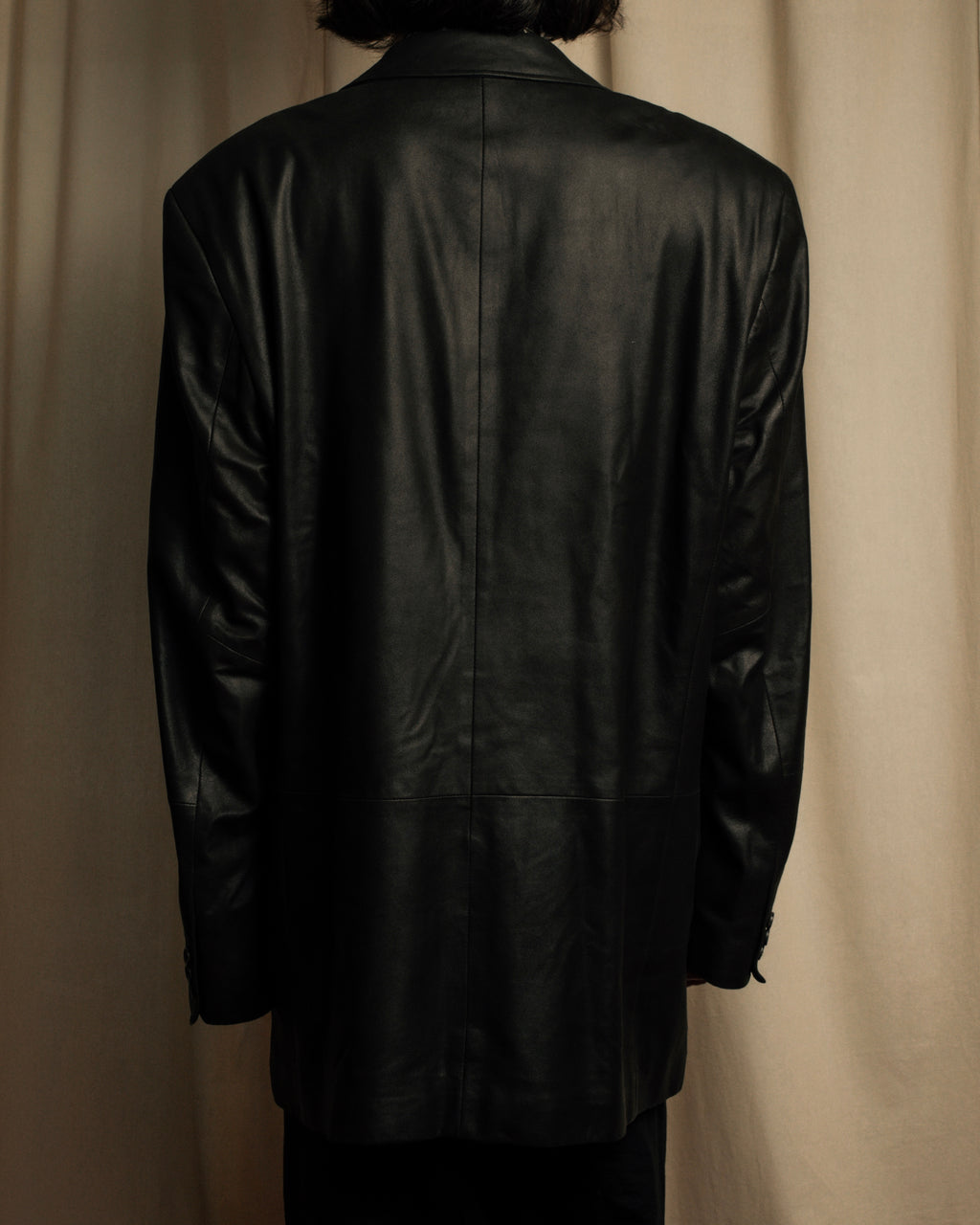 "HUGO BOSS" Oversized calf leather tailored jacket