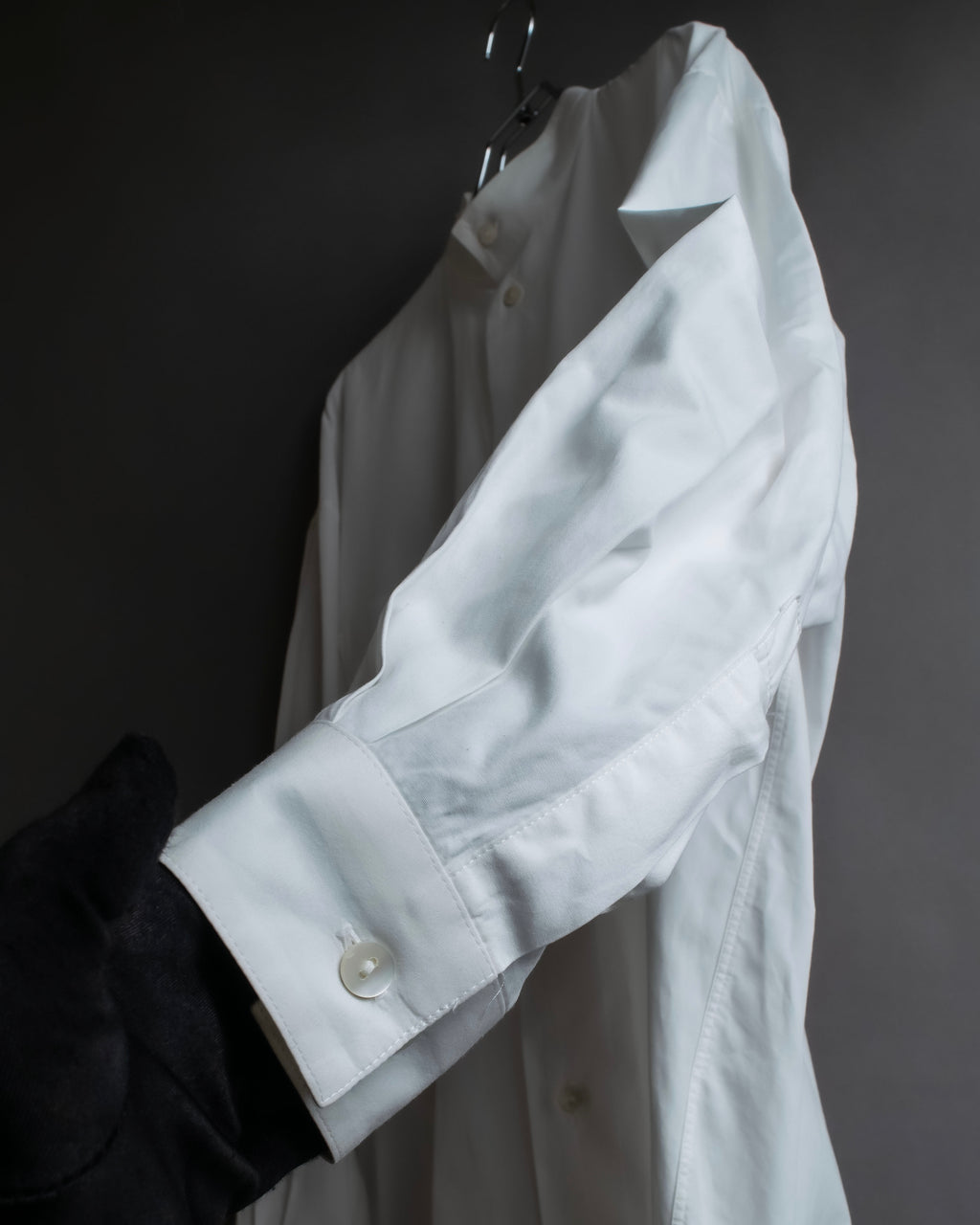 "JEAN PAUL GAULTIER" Cotton poplin stand-collar white shirt