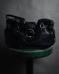 "Salvatore Ferragamo" 05’s-11’s Oversized gancini hardware shrink leather bag