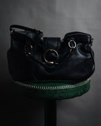"Salvatore Ferragamo" 05’s-11’s Oversized gancini hardware shrink leather bag