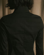 “BURBERRY” Tuxedo bib detail dress shirt