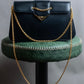 "Cartier" Sapphire rhinestone chain shoulder bag