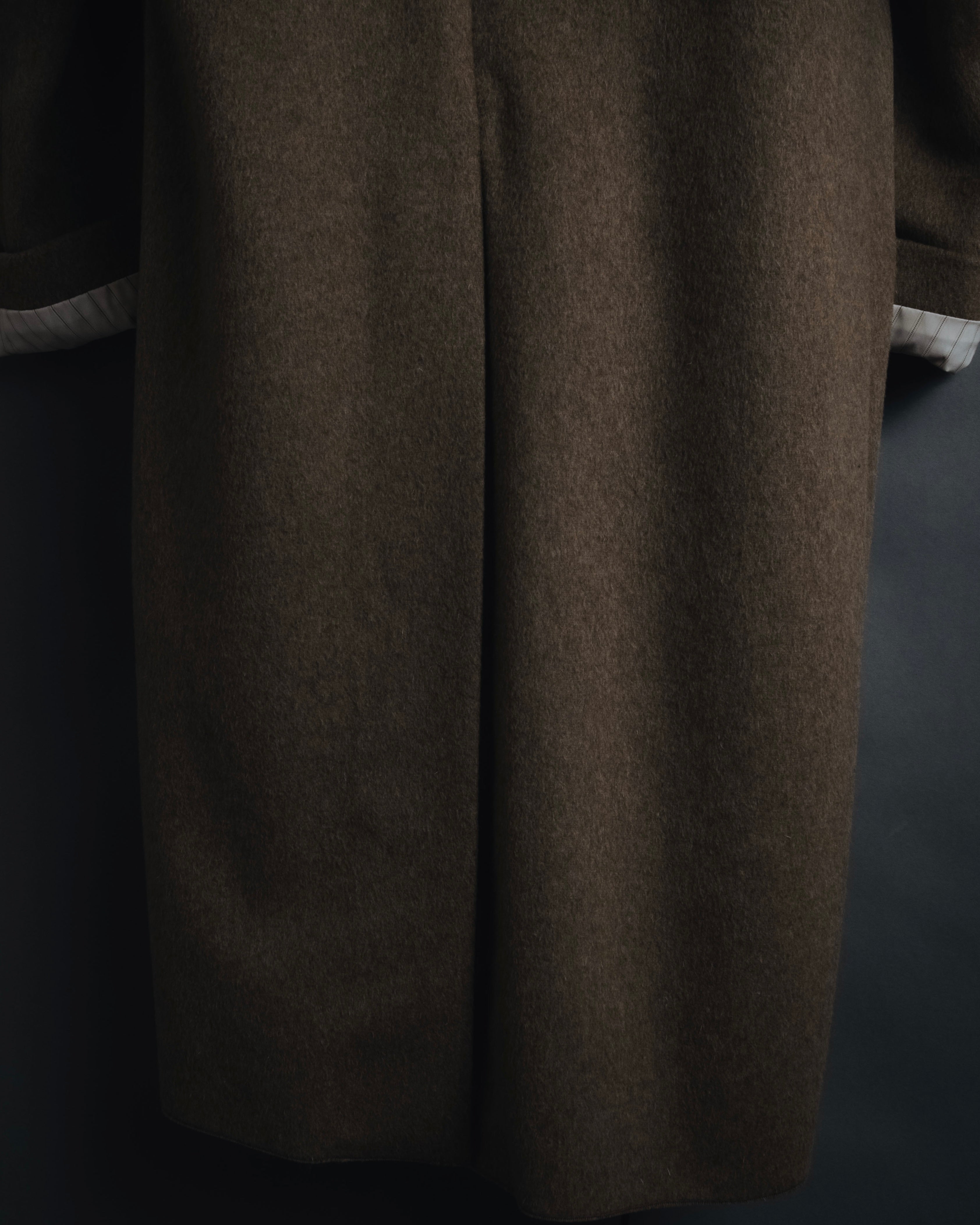 "PRADA" 90’s-00’s embellished fur-collar stretch tech coat